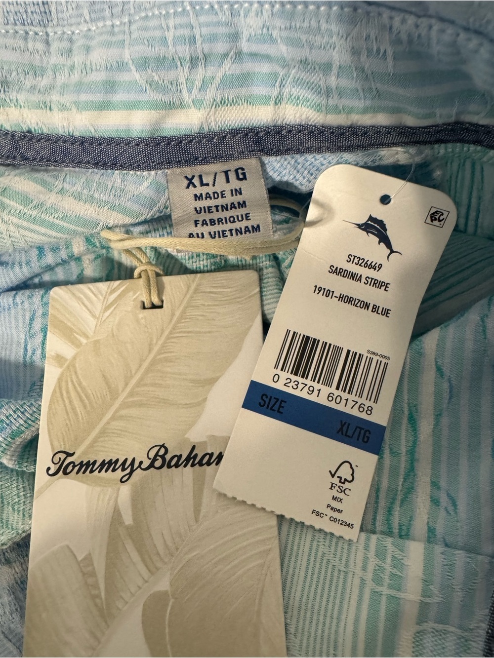 Tommy Bahama Sardinia Stripe Cotton Button Up Shirt Tropical Hawaiian NWT XL - Picture 6 of 10